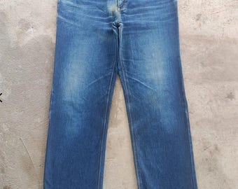 Vaqueros desgastados y descoloridos vintage de Lee Japan, cintura japonesa 33