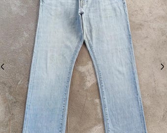 Pantalones vaqueros japoneses vintage desgastados y descoloridos, cintura 36