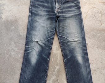 Jeans vintage Edwin 503 japoneses, de mezclilla desgastada y desteñida, talla 36.