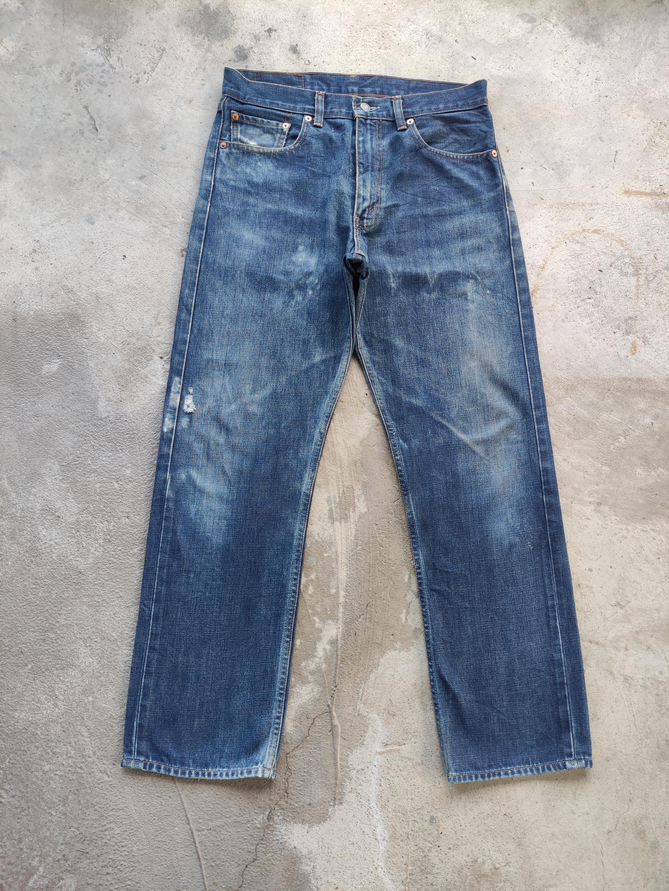 Vintage Levis 505 Japan Jean Distressed Faded Denim Japanese Waist