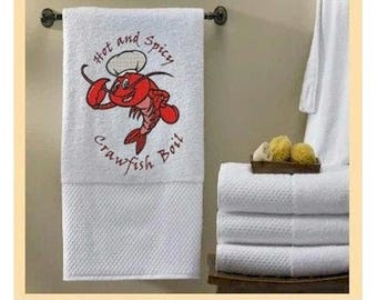Crawfish embroidery Design pattern Download -For your Kitchen or Gift Giving - Louisiana Embroidery Designs