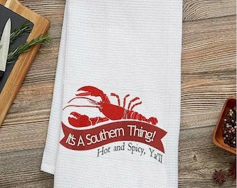Crawfish Louisiana embroidery Design pattern Download -for your Kitchen or Gift Giving