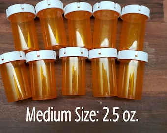 Prescription pill Bottles Storage with Lids - 5 Bottles
