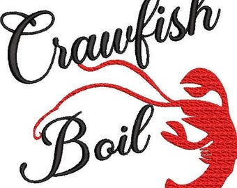 Crawfish Boil embroidery Design pattern Download - Louisiana Embroidery Designs