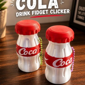 Brelok Fidget Clicker w kształcie butelki Coli | Zabawka sensoryczna drukowana w 3D