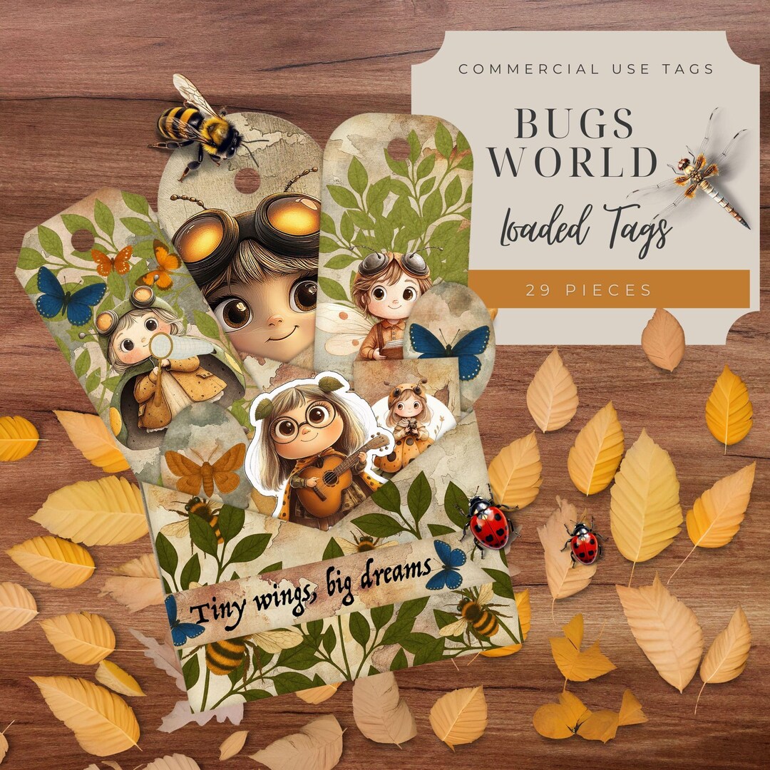 Bugs World Loaded Tags Pack - Etsy