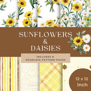 Sunflowers & Daisies Digital Paper