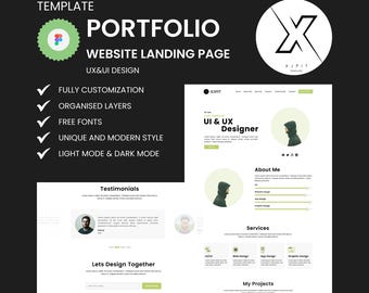 Modern Portfolio Website Template | Editable Figma Landing Page | UX/UI Design for Business & Personal Sites | Instant Download