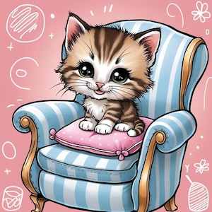 40+ Cute Kitten T-shirt, Mug Design  Bundle. High Quality