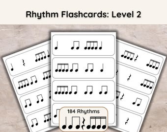 Rhythmus Lernkarten Level 2: Musikpädagogik Tool (Digitaler Download)