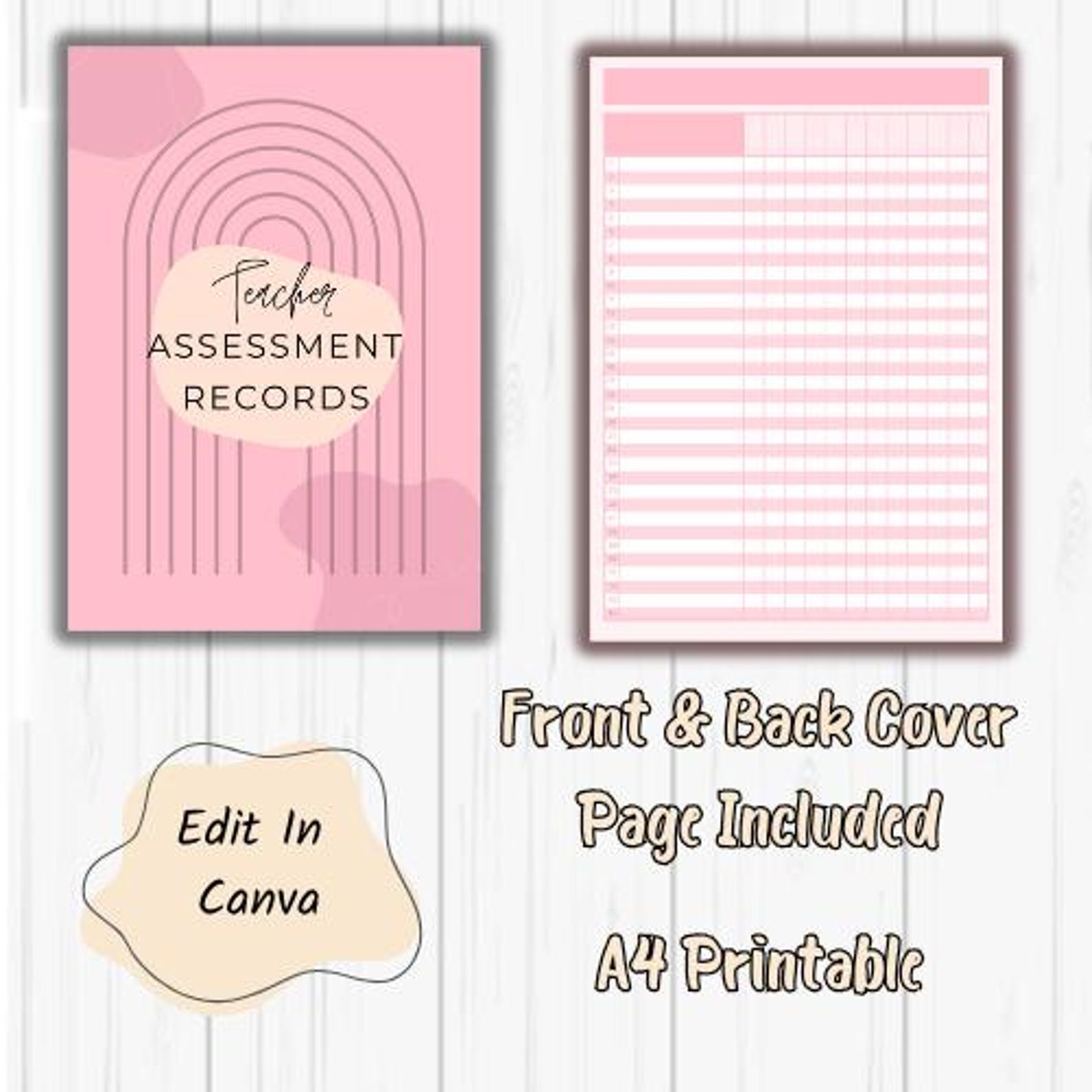 Printable Teacher Assessment Log Book: Editable Classroom Organizer ...