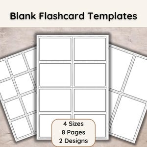 Printable Flashcard Templates: Multi-Size, Square & Rounded Edge (PDF)
