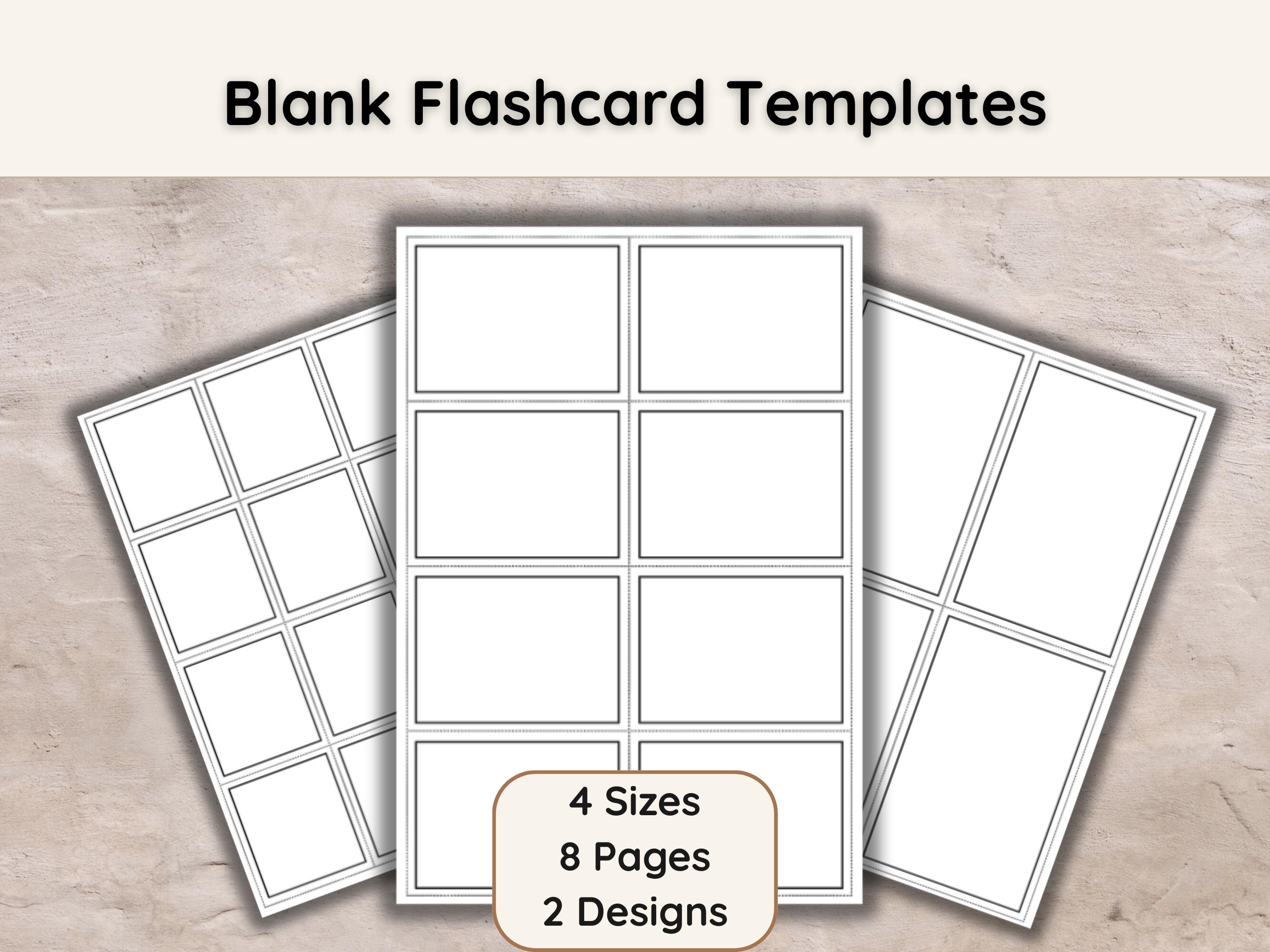 Printable Flashcard Templates: Multi-size, Square & Rounded Edge (PDF ...