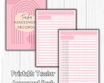 Printable Teacher Assessment Log Book: Editable Classroom Organizer (Digital Download)