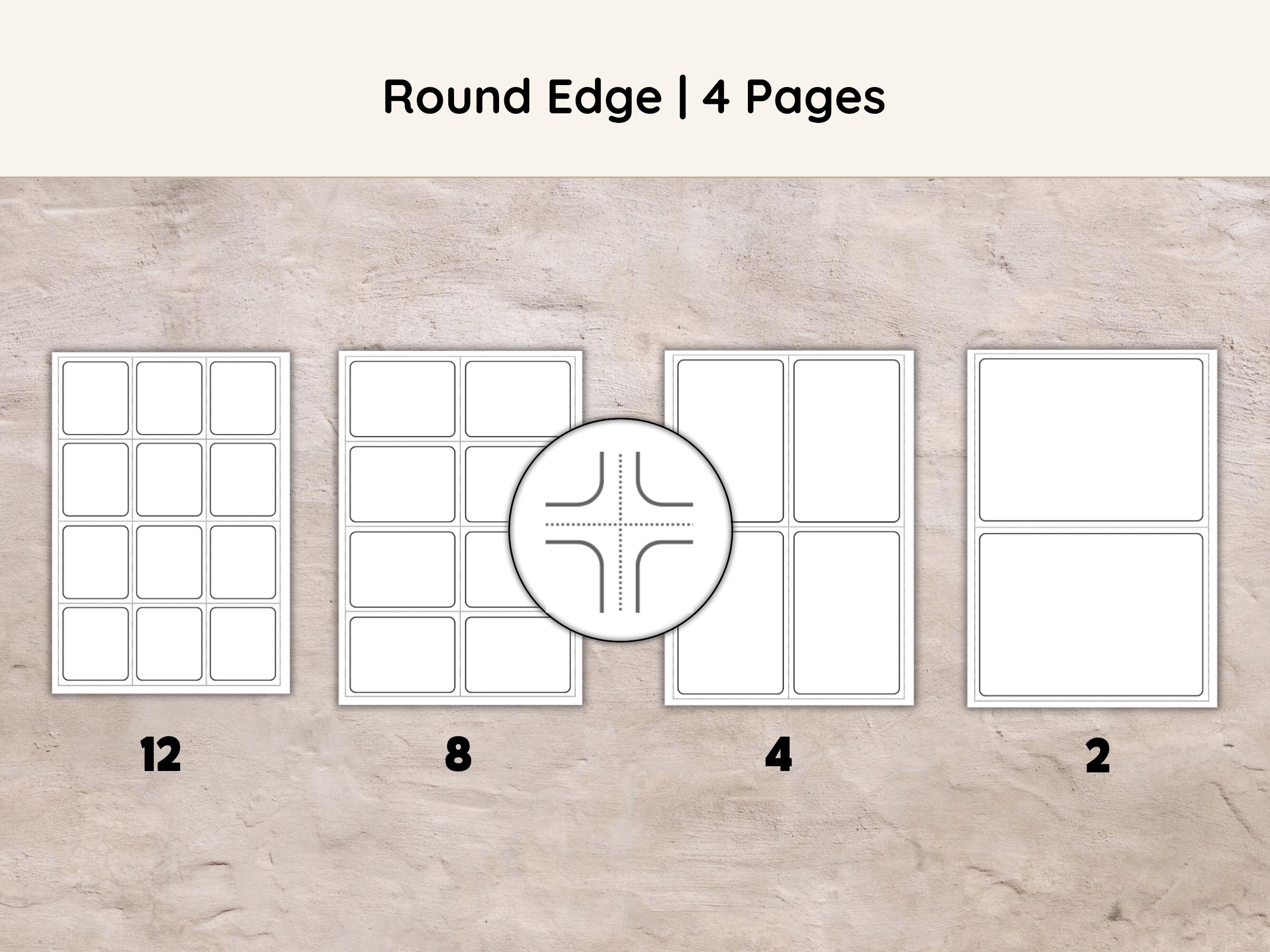 Printable Flashcard Templates: Multi-size, Square & Rounded Edge (PDF ...