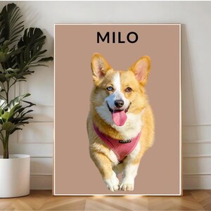 Custom Pet Portraits Using Pet Photo Personalized Digital Dog Portraits Cat Portraits Custom Dog Portraits Custom Pet Art Pet Drawing Poster