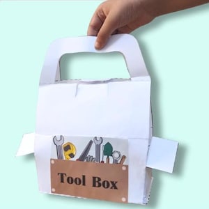 Printable Paper Tool Box Craft for Kids | Cut & Glue DIY Learning Activity | Educational PDF Download