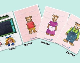 Goldilocks and the Three Bears Printable | Storytelling Props and Cut & Paste Characters for Kids | Educational Activity PDF