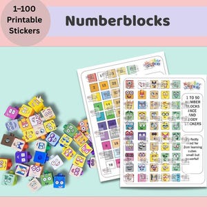 Numberblocks 1–100 Printable Stickers | Fun Math Learning Resources for Kids | Counting & Number Recognition Activities | Digital Download P
