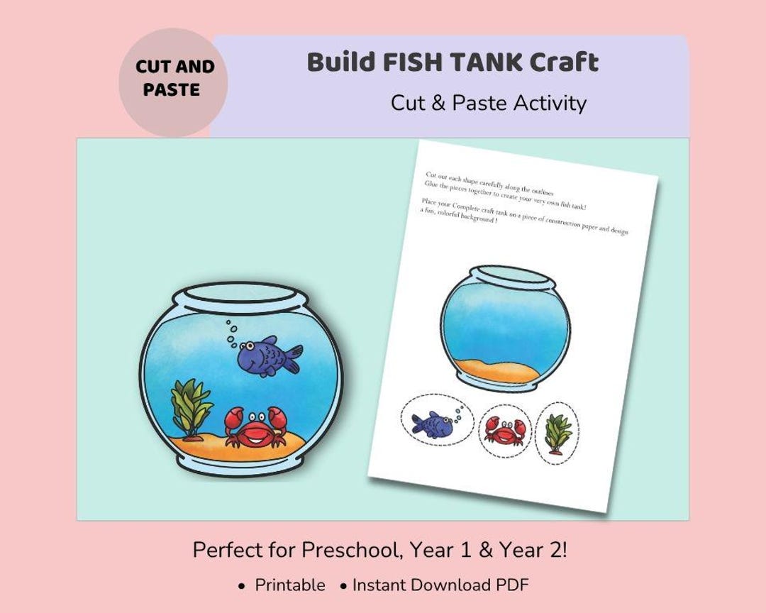 Build-a-fish Tank Craft | Kids Printable Activity | DIY Ocean ...