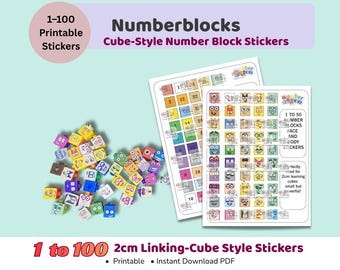 Numberblocks 1–100 Printable Stickers | Fun Math Learning Resources for Kids | Counting & Number Recognition Activities | Digital Download P