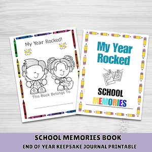 School Memories Book | End of Year Keepsake Journal Printable | Student Memory Book PDF Download | Graduation & School Year Keepsake