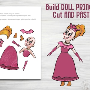 Printable Paper Doll Princess & Prince Set | Cut and Paste Dress-Up Activity for Kids | Instant PDF Download Craft
