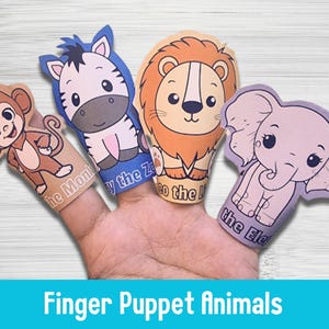 Jungle Animal Finger Puppets: Printable Story Craft (PDF Download)
