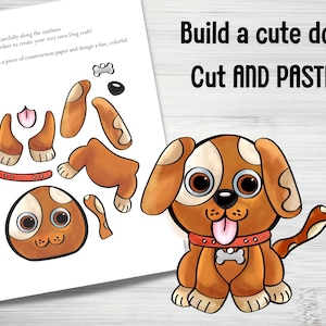 Doggy Craft for Kids | Pets Activities | Cut & Paste | Printable puppy | Build a cute dog |Colouring page Paper Craft | doggy