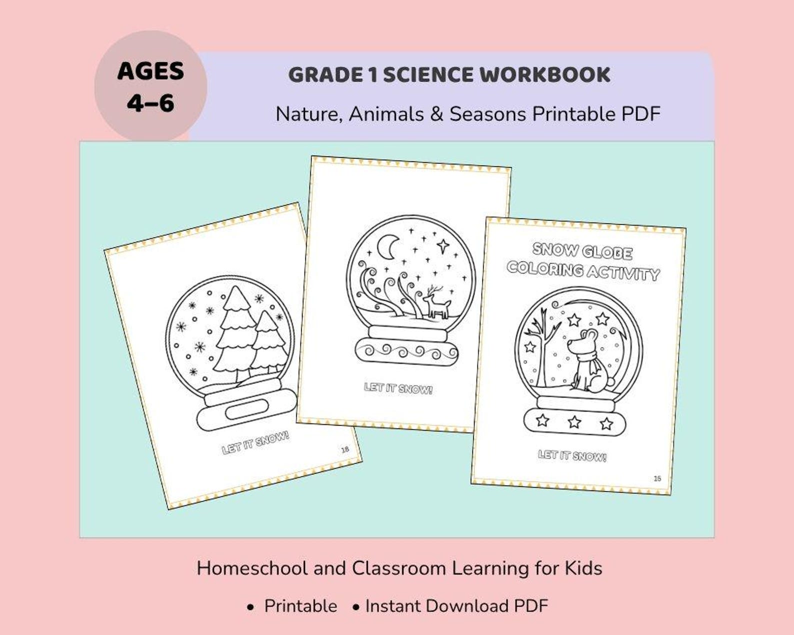 Grade 1 Science Workbook | Nature, Animals & Seasons Printable PDF ...