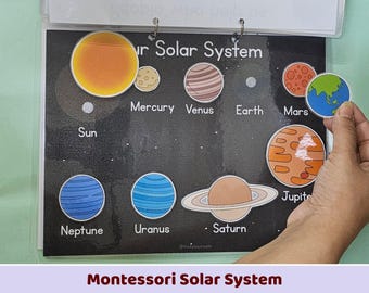 Montessori Solar System Busy Book Print, Planet Matching Activity PDF,Space Science Worksheet,Preschool Homeschool Learning, Kids Quiet Book