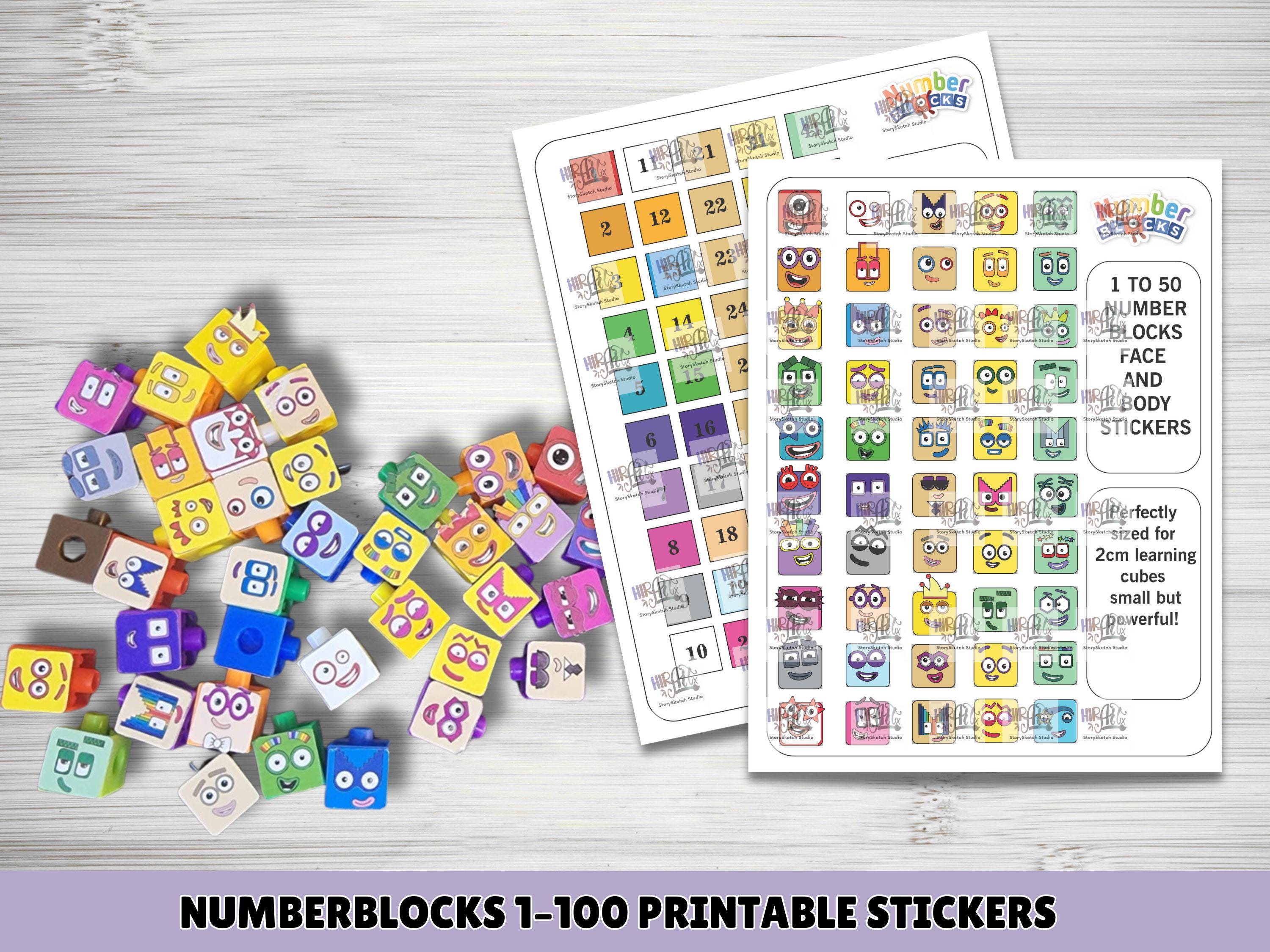 Numberblocks 1～100 印刷可能なステッカー | 子供向けの楽しい算数学習リソース | 数え方と数字の認識アクティビティ | デジタルダウンロード P