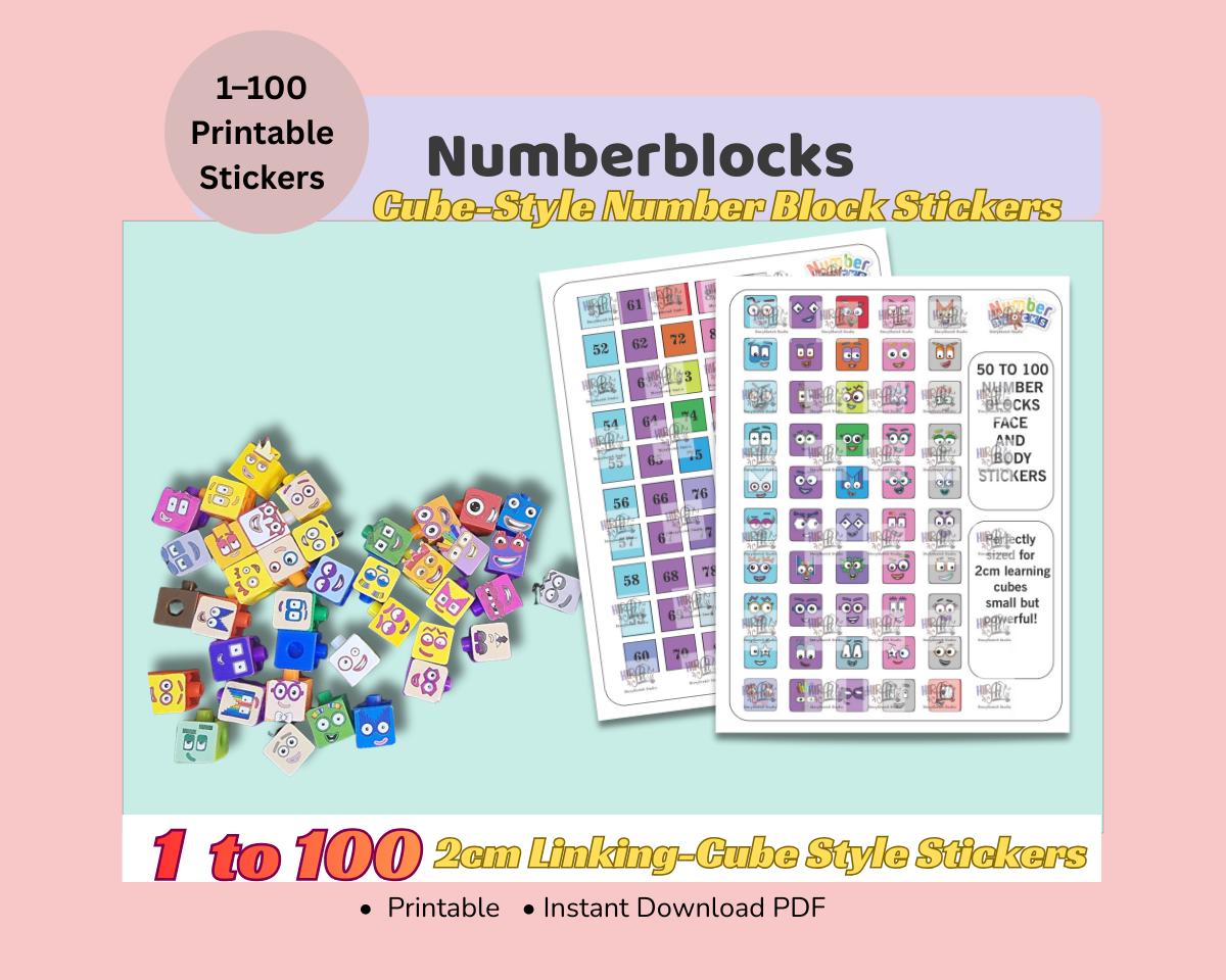 Numberblocks 1–100 Printable Stickers | Fun Math Learning Resources for ...