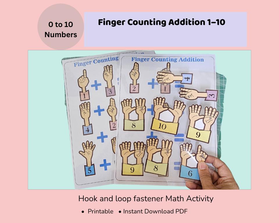 Finger Counting Addition Activity – Preschool Math Centre (digital ...