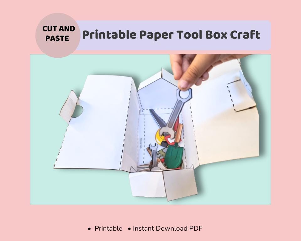 Printable Paper Tool Box Craft for Kids | Cut & Glue DIY Learning ...