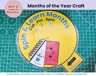 Spin & Learn Months of the Year Wheel | Rotating Calendar Craft | Preschool Time Activity | Year 1–3 Printable | Homeschool Learning Tool