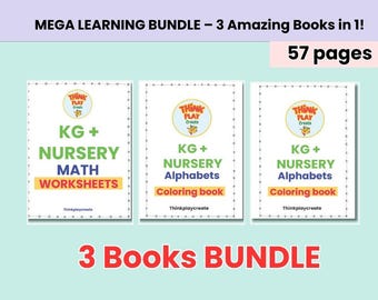Toddlers Early Learning Pack | Alphabet Coloring, Vegetable Coloring, Counting & Number Recognition | Preschool Printable Bundle