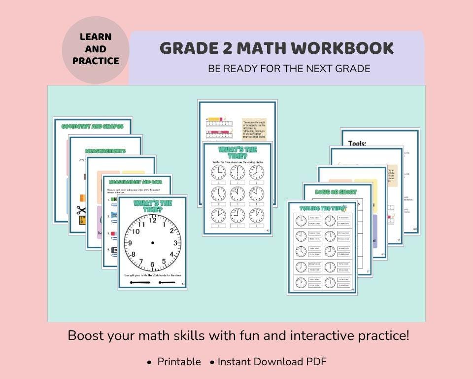 Grade 2 Math Workbook | 60 Printable Worksheets PDF | Homeschool ...