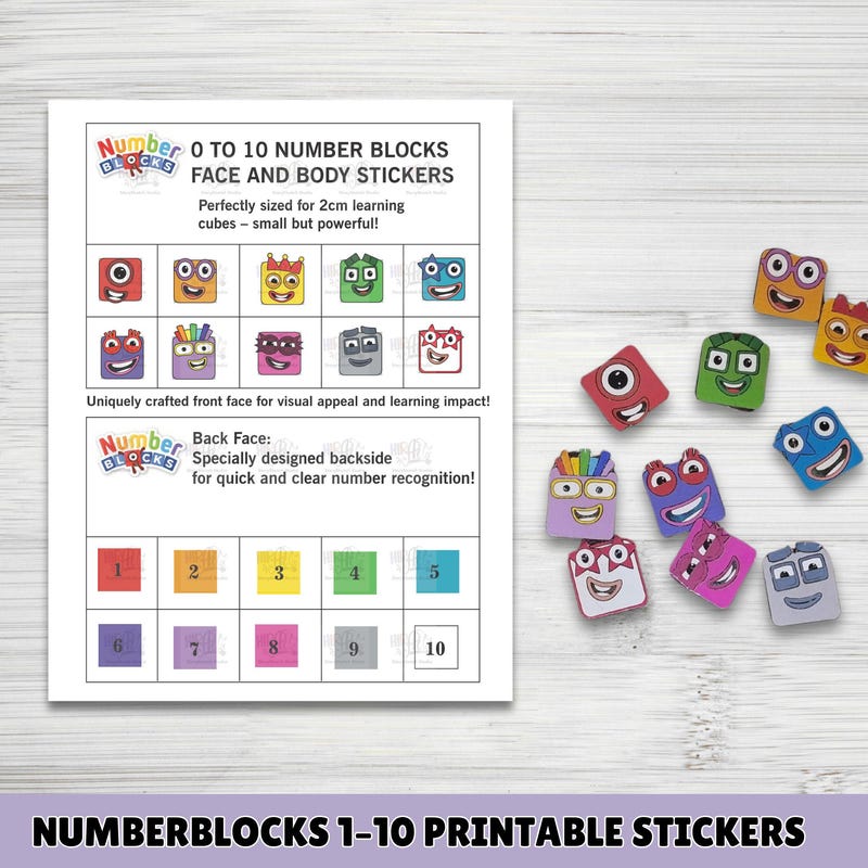 Numberblocks Cubes Stickers - Etsy