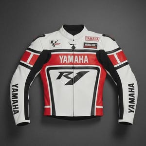 Veste de moto en cuir Pythons Racing Yamaha, équipement de course pour motards