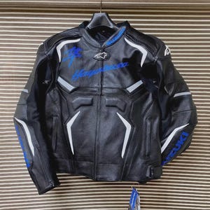 Suzuki Hayabusa Motorbike/Motorcycle Leather Racing Jacket Riding Leather Jacket