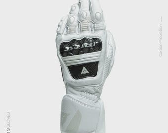 Guantes de moto Dainese Druid 3 de cuero blanco