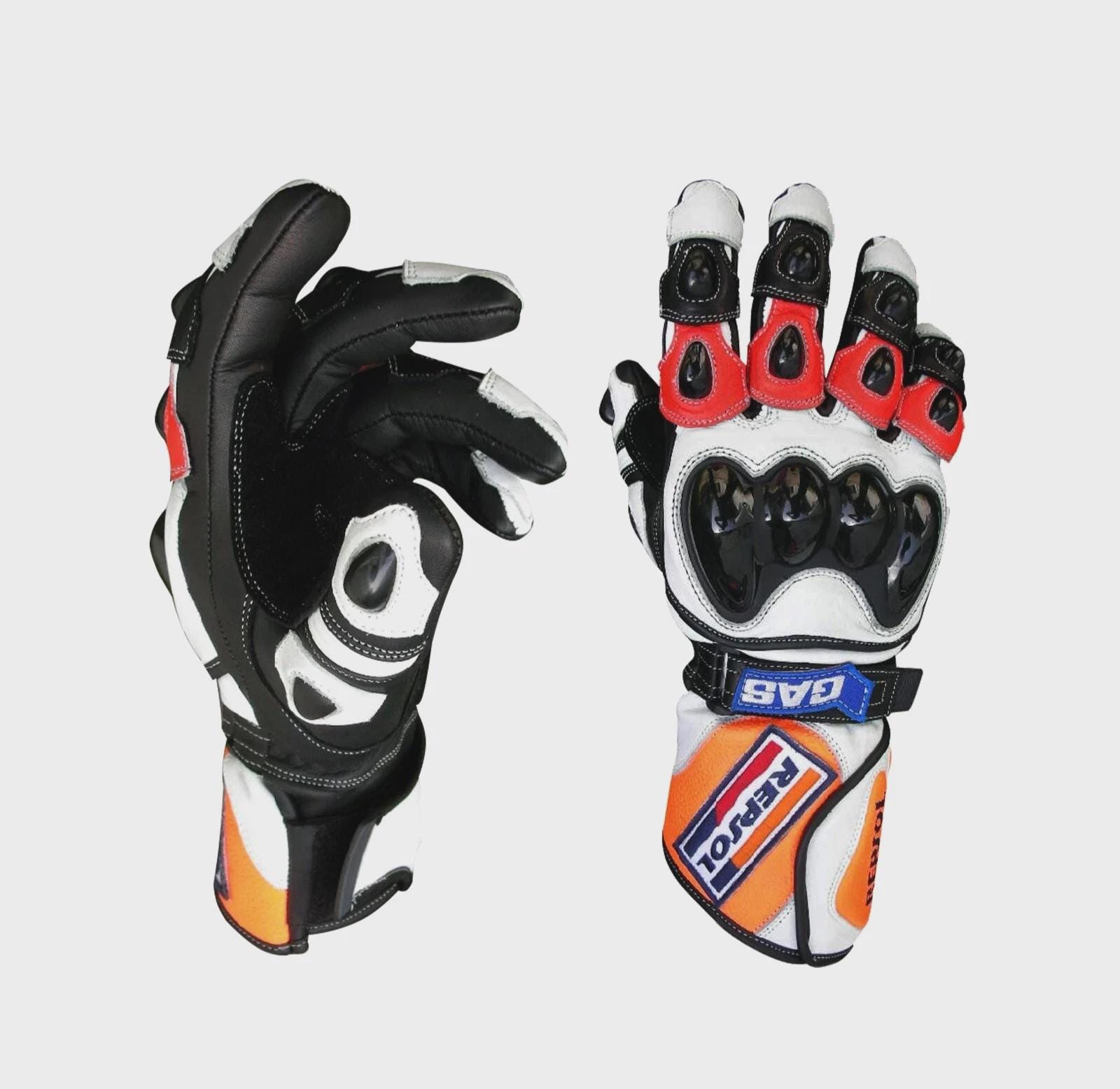 Repsol honda motorbike gloves Gas Leather Glove TPU protections Moto GP Racing