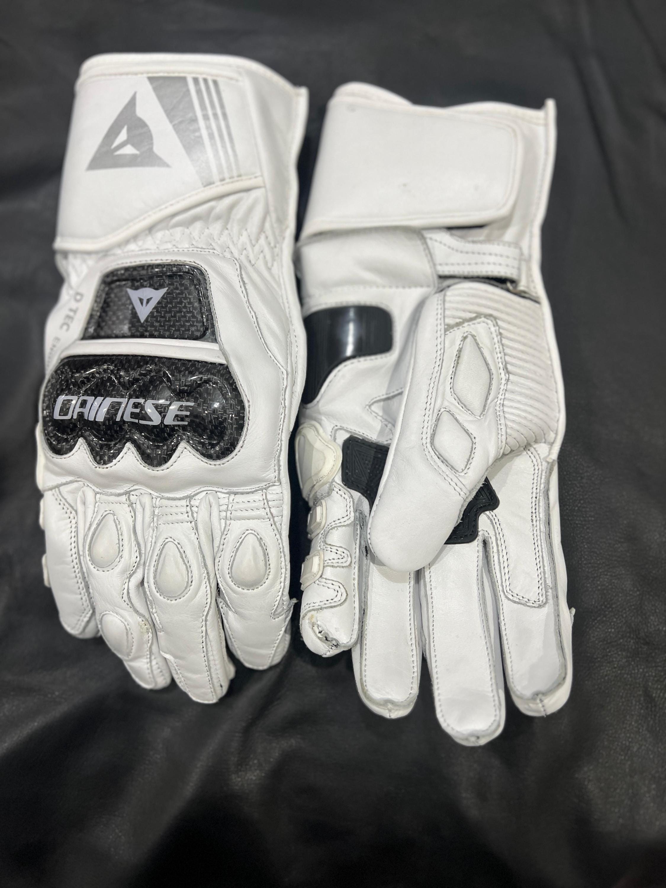 Dainese White Leather Motorcycle Racing Gloves - Etsy