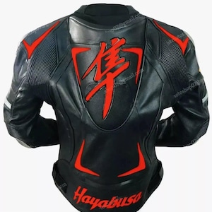 New HAYABUSA SUZUKI Motorbike/Motorcycle Leather Jacket Racing Biker Leather Jac