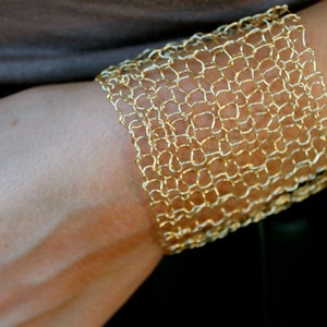 Gold Cuff Bracelet Arm Cuff Statement Bracelet Minimalist image 1