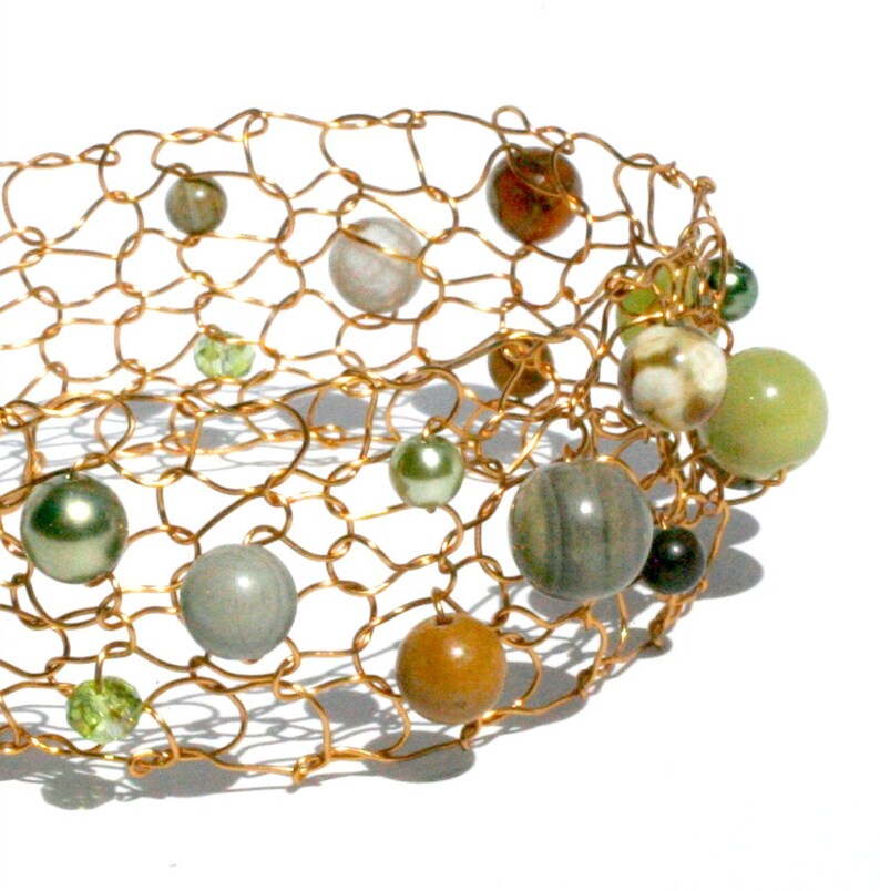 green moss agate bracelet beaded bracelets jasper bracelet gemstone bracelet thin cuff bracelet delicate jewelry handmade jewelry gift image 4