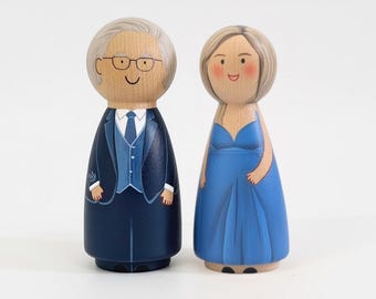 Regalo personalizado para el Día de la Madre, muñecos familiares personalizados, figuras de madera pintadas a mano, regalo para mamá, recuerdo único
