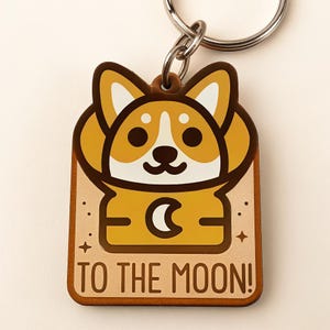 3D Printed Corgi Keychain, Cute Dog Lover Gift, Personalized Pet Accessory, Kawaii Animal Keyring, Car Keys Charm Pendant, custom keychain