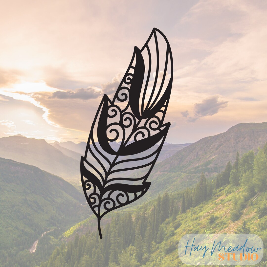 Decorative Feather Vinyl Decal Nature Sticker Bird Feather Etsy
